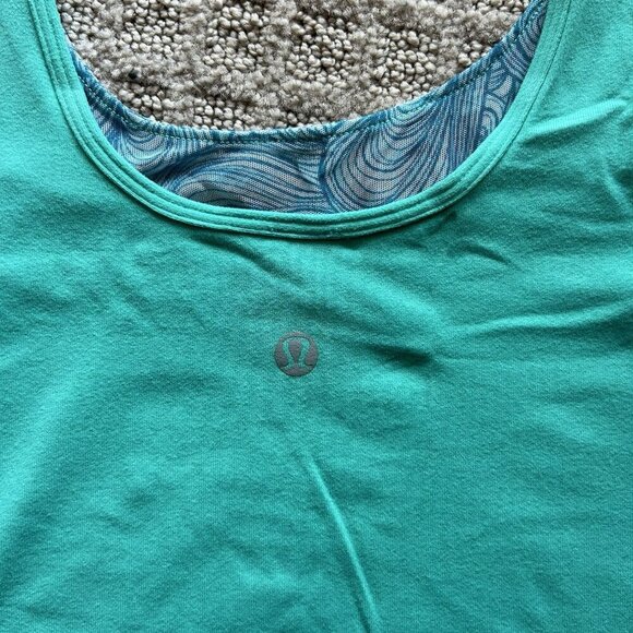 Lululemon Tank Top Womens Green Blue Swift Tech Yoga Gym Teal Running Y2K - Picture 6 of 8
